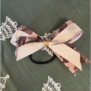 Camo Hair Bow on Hair Tie